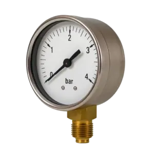 Manômetro industrial para medição de pressão em sistemas hidráulicos e pneumáticos